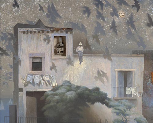 Сергеј Апарин - Пун месец (2022-комбинована техника 117x94цм)