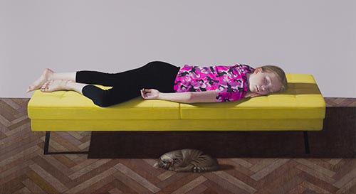 Владимир Дуњић - Жута софа (2022 - уље акрилик на платну - 110x200цм)