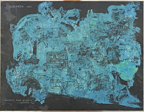 Lamento za pesnika (Njegoš na lovćensku temu), 1970.nitro lak na lesonitu, 130x170