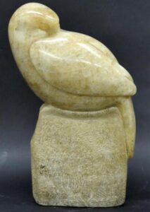 SOKO SPAVA, KLRS 16, 1936.GODINA, KAMEN,ONIKS;VISINA 33CM,ŠIRINA 18CM,DEBLJINA 11CM